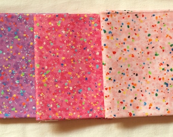 Fabric package pink purple with colorful dots
