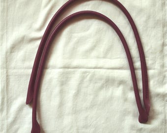 Borsa con manici 70 cm in vera pelle colore bacca