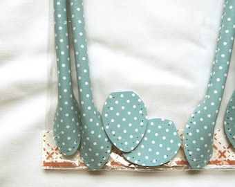 Bag handles 70 cm light blue and white spotted