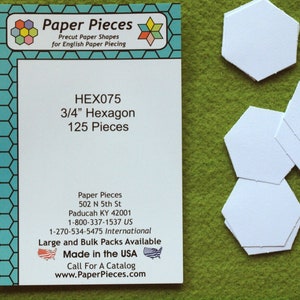 Trozos de papel hexagonales de 3/4 de pulgada