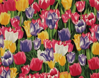 Stoff bunte Tulpen 0,35m