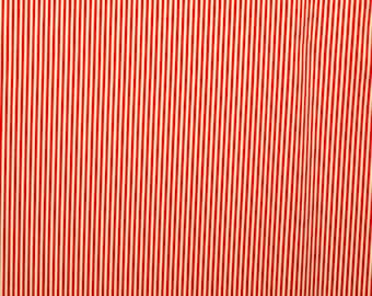 Fabric narrow stripes red white