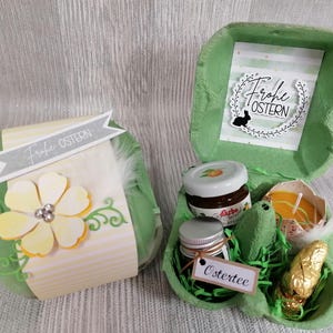 Easter, Easter nest, small souvenir, gift, tea, candle, egg carton, Easter bunny, Easter decoration