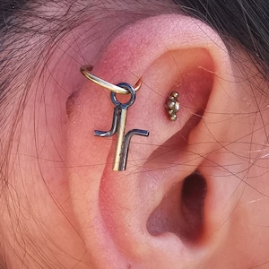 DAITH EARRING, 18K Gold Helix, Elevate Your Look With These Stunning 18kt Gold And Silver Pierced Earrings A Timeless And Unique Accessory