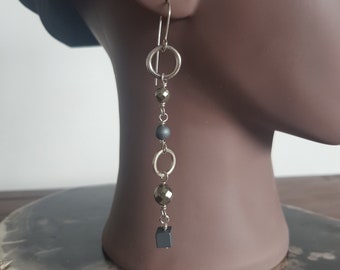 LOOP EARRINGS, ONYX Earring, "925 Silver Earrings With Intricate Details A Timeless Addition To Your Jewelry Collection"