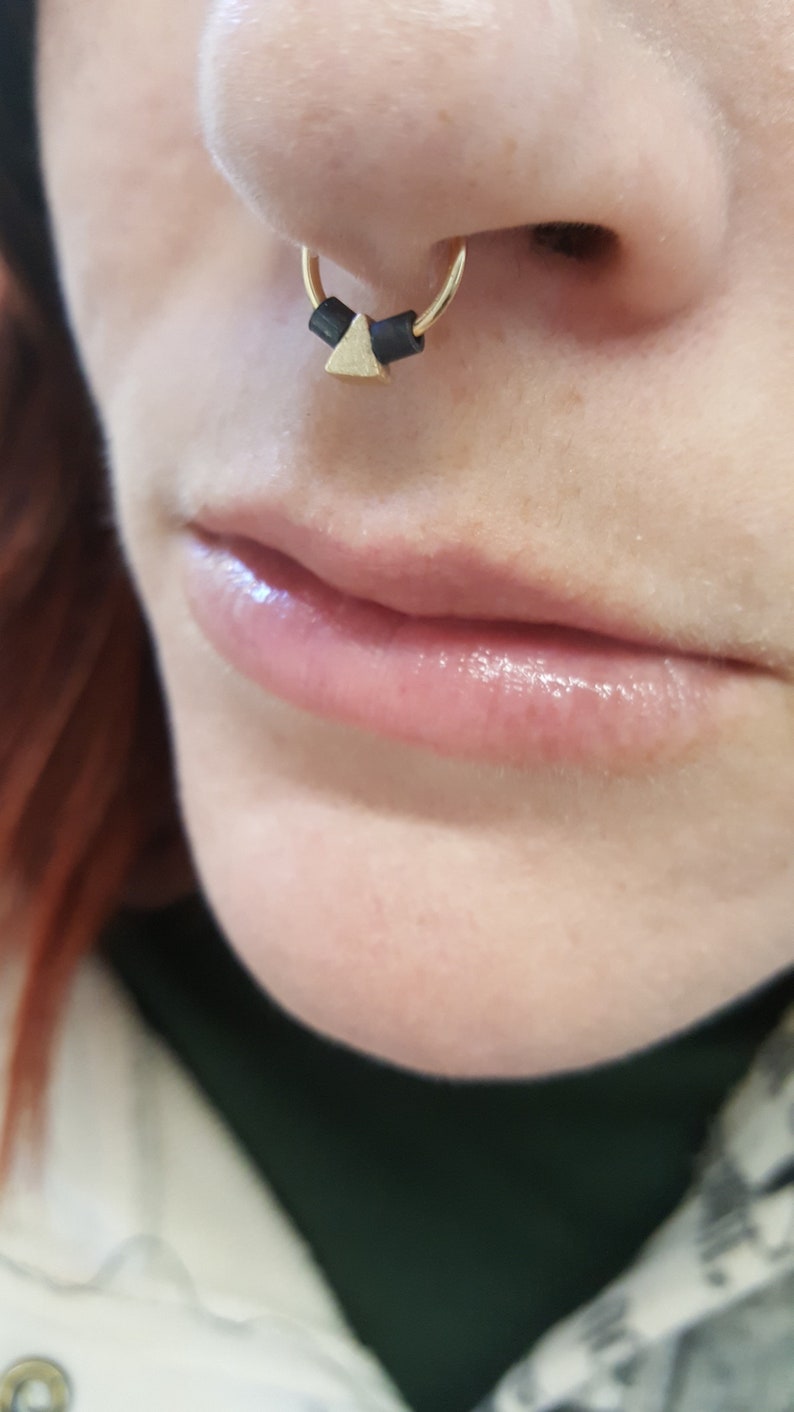 SEPTUM NOSE RING, Piercing Nose, Make A Statement With A Bold And Beautiful Gold Nose Ring Upgrade Perfect For Any Occasion image 2