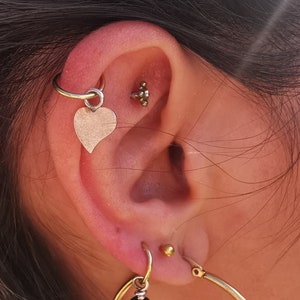 HEART HELIX EARRING, Heart Cartilage, Beautifully Crafted Pierced Earrings In Gold And Silver - The Perfect Accessory For Any Outfit