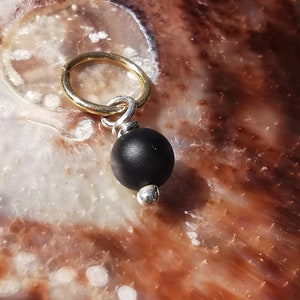 ONYX EARRING, HELIX Earring, Unique And Elegant Pierced Earrings - 18kt Gold And Sterling Silver - Perfect For Any Occasion