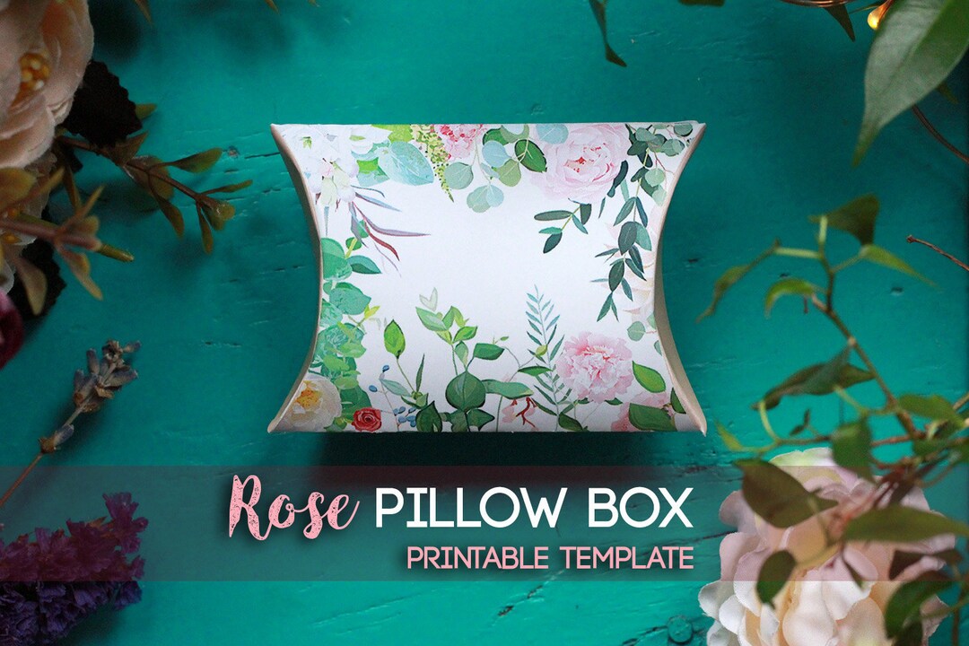 Printable Botanical Rose Box, Printable Box, Gift Box, Template ...