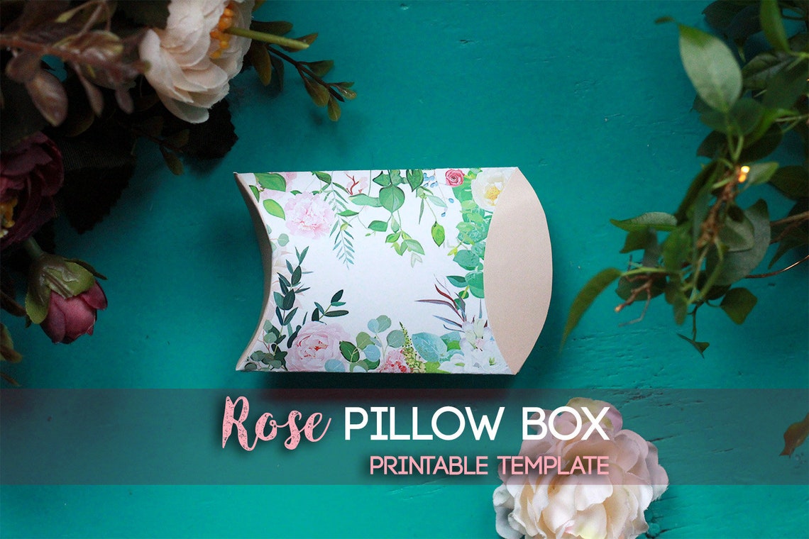 Printable Botanical Rose Box, Printable Box, Gift Box, Template ...