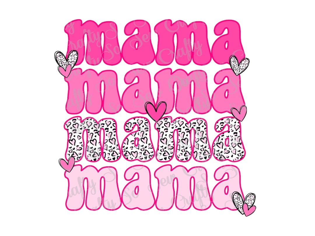 Mama Retro Cheetah Heart Print Valentine's Day Design - Etsy