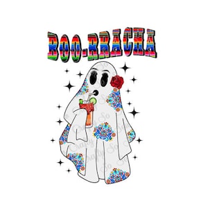 BOO-Rracha Serape Ghost PNG, Mexican Serape Halloween Design, Drunk Ghost PNG, Cute Borracha Ghost png