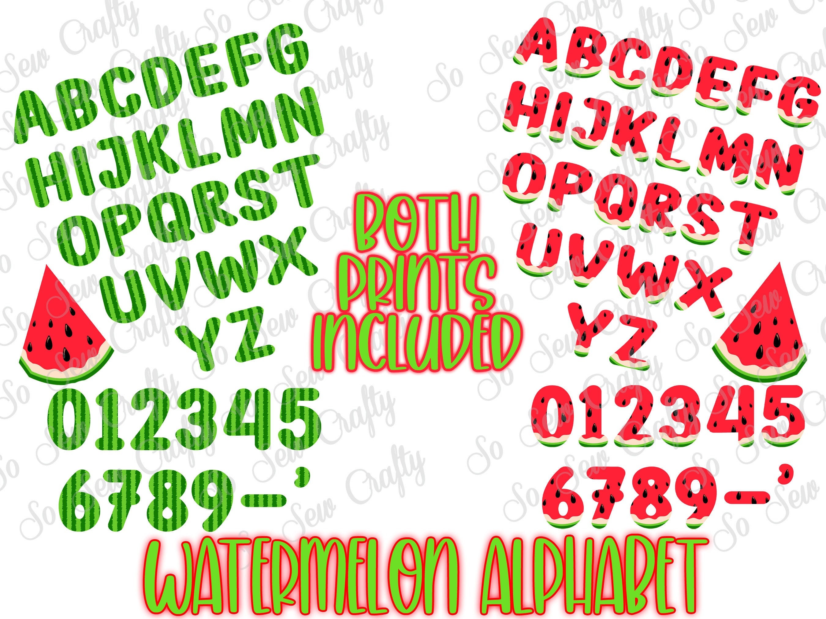 Watermelon Code Word Watermelon Alphabet, 2 Designs Included, Watermelon Letters - Etsy