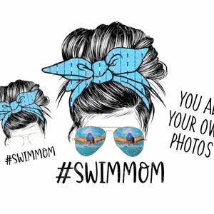 Swim Mom Messy Bun PNG, bearbeitbare Swim Mom, Sie fügen Ihre eigenen Fotos hinzu