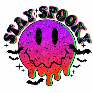 Stay Spooky PNG, Halloween Design, Halloween Smiley, Retro Halloween PNG