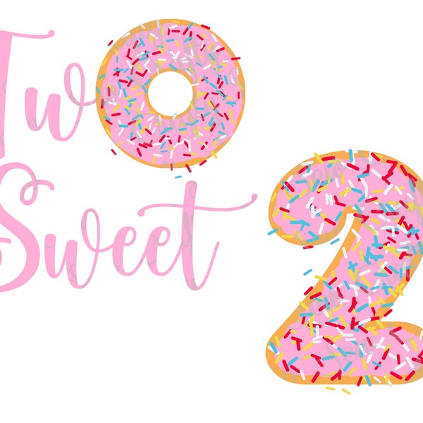 Two Sweet PNG, Donut Sprinkles Design, Birthday Sprinkled Donut Design