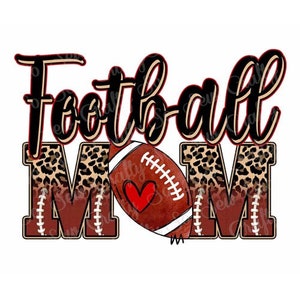 Football Mom PNG, Football PNG, Football Mom Cheetah Leopard Design