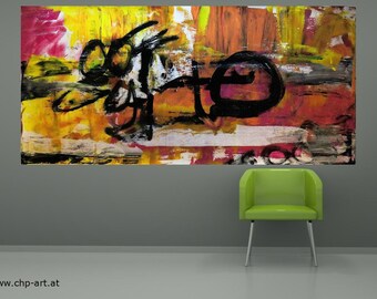 Large Acrylic Painting XXL Modern CHP1835 Hand Painted Image Art Abstract 200 x 100 cm unframed rolled delivered