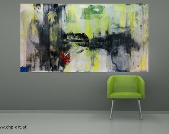 Großes Acryl Gemälde XXL Modern CHP1856 Handgemalt Bild Kunst Abstrakt 160x90cm ungerahmt gerollt geliefert