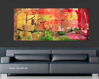 Large Acrylic Painting XXL Modern CHP1405 Hand Painted Image Art Abstract 200 x 90 cm unframed rolled delivered