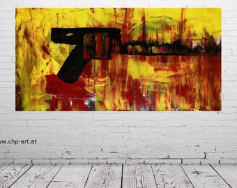 Large Acrylic Painting XXL Modern CHP1826 Hand Painted Image Art Abstract 210 x 110 cm unframed rolled delivered