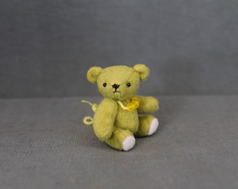 Bear Greeny  - artist miniature teddy bear   by TTminiTeddy