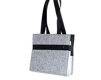 Folder bag made of felt with decorative stitching with 1 DIN A4 folder, shoulder bag, office bag, shoulder bag, folder envelope, tote bag