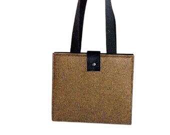 Folder bag in felt brown/black with 1 A4 folder, shoulder bag, office bag, shoulder bag, folder envelope, carrying bag