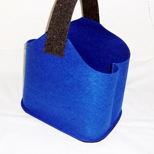 FILZTasche / Shopper royalblau-anthrazit, Schultertasche, Umhängetasche, Handtasche, Tragetasche Bild 3