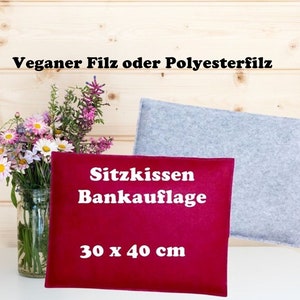 Felt seat cushion, 40 x 30 cm, desired color image 1