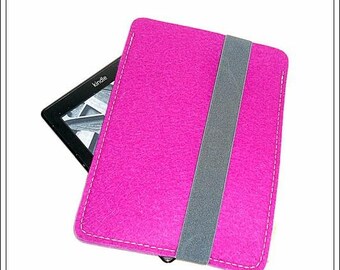 Wool felt sleeve e-book reader-purple felt sleeve ebook, e-book-Readerhülle, Bag e-book, protective cover