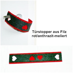 Türstopper auf Filz rot-anthrazit, Türstopper, Stopper, Stoßschutz, Klemmschutz, Türklemmschutz Bild 1