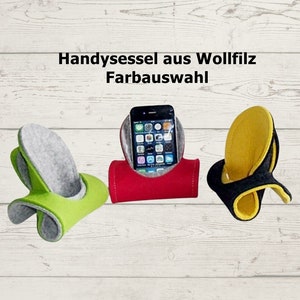 Handyhalter, Wollfilz, Smartphonesessel,Ladestation, Handy-Schutzhülle, Handytasche, Handyhülle Bild 1