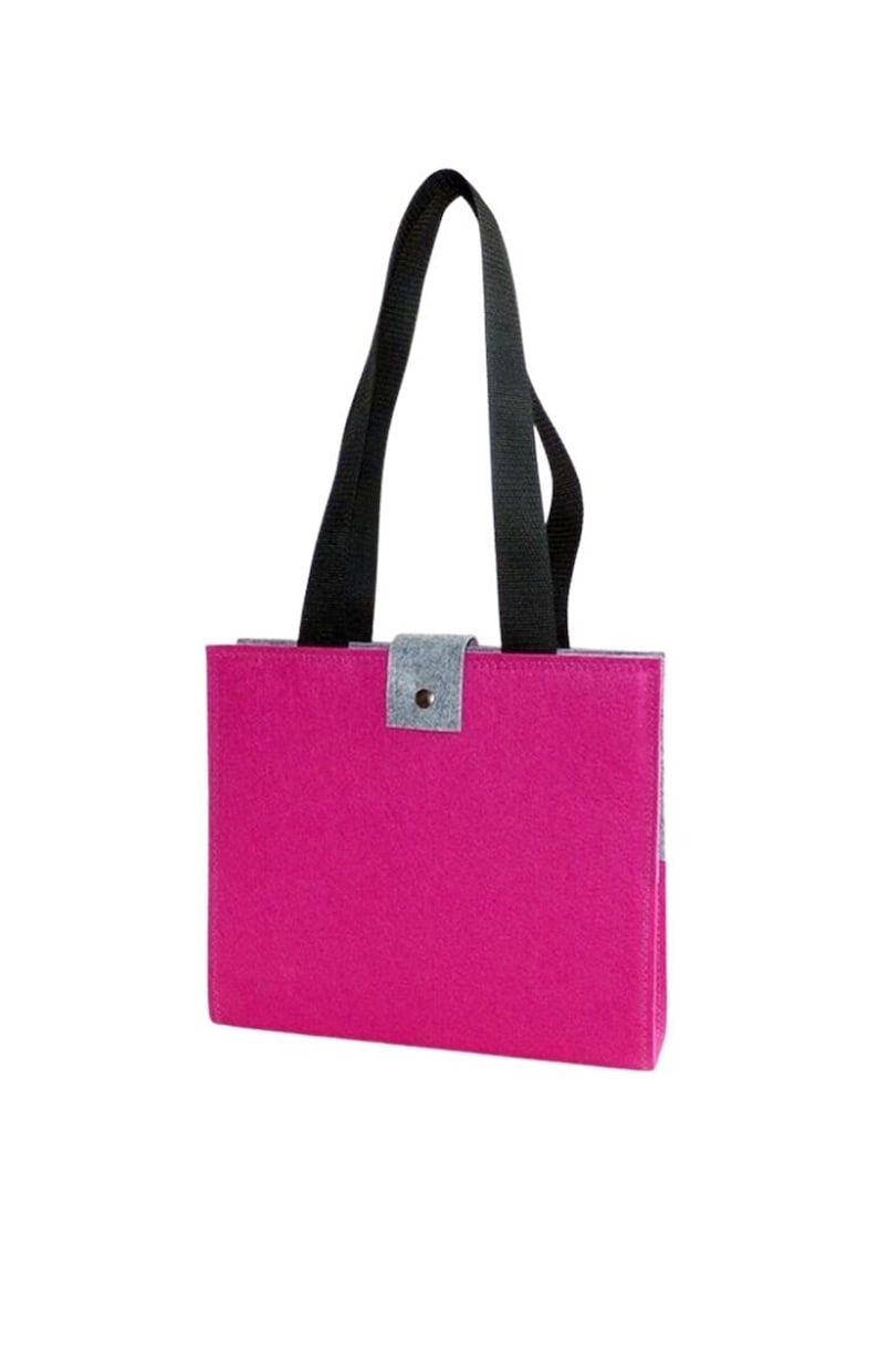OrdnerTasche aus Filz pink-grau mit DIN A4-Ordner, Schultertasche, Bürotasche, Umhängetasche, Ordnerumschlag, Tragetasche Bild 1