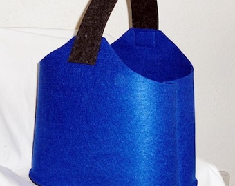 Felt bag/Shopper royal blue-Anthracite, shoulder bag, messenger bag, handbag, carrying case