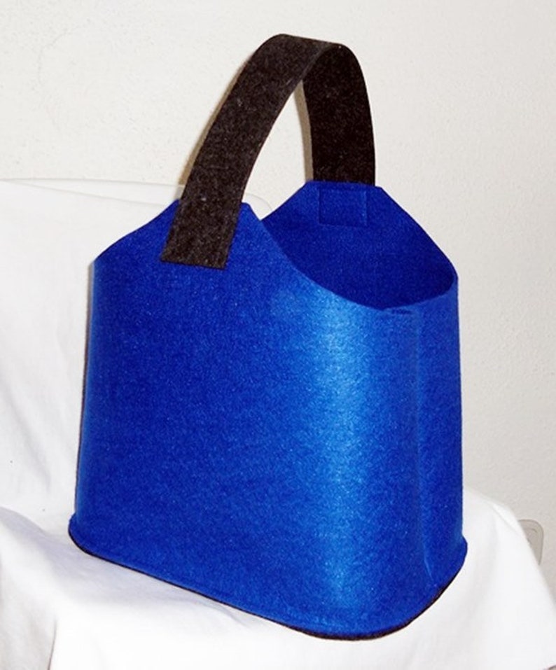 FILZTasche / Shopper royalblau-anthrazit, Schultertasche, Umhängetasche, Handtasche, Tragetasche Bild 1