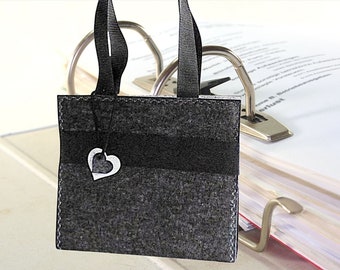 WOLLFilz folder bag with decorative stitching anthracite/grey with 1 folder, shoulder bag, office bag, shoulder bag, folder envelope, carrying bag