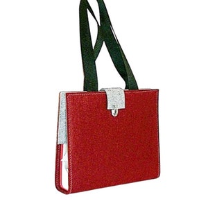 OrdnerTasche aus Filz bordeaux-grau-meliert mit 1 DIN A4 Ordner, Schultertasche, Bürotasche, Umhängetasche, Ordnerumschlag, Tragetasche Bild 3