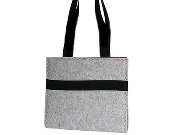 WOLLFilz folder bag with decorative seam with 1 A4 folder, shoulder bag, office bag, shoulder bag, folder envelope, carrying bag