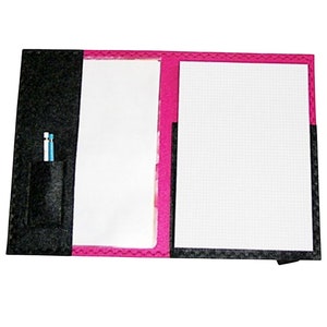 Schreibmappe Filz DIN A4 pink-anthrazit mit Block Bild 5