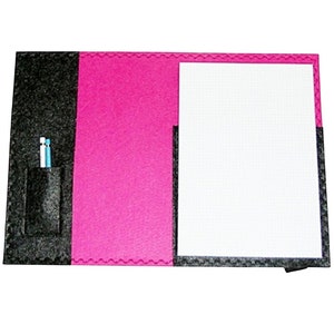 Schreibmappe Filz DIN A4 pink-anthrazit mit Block Bild 2
