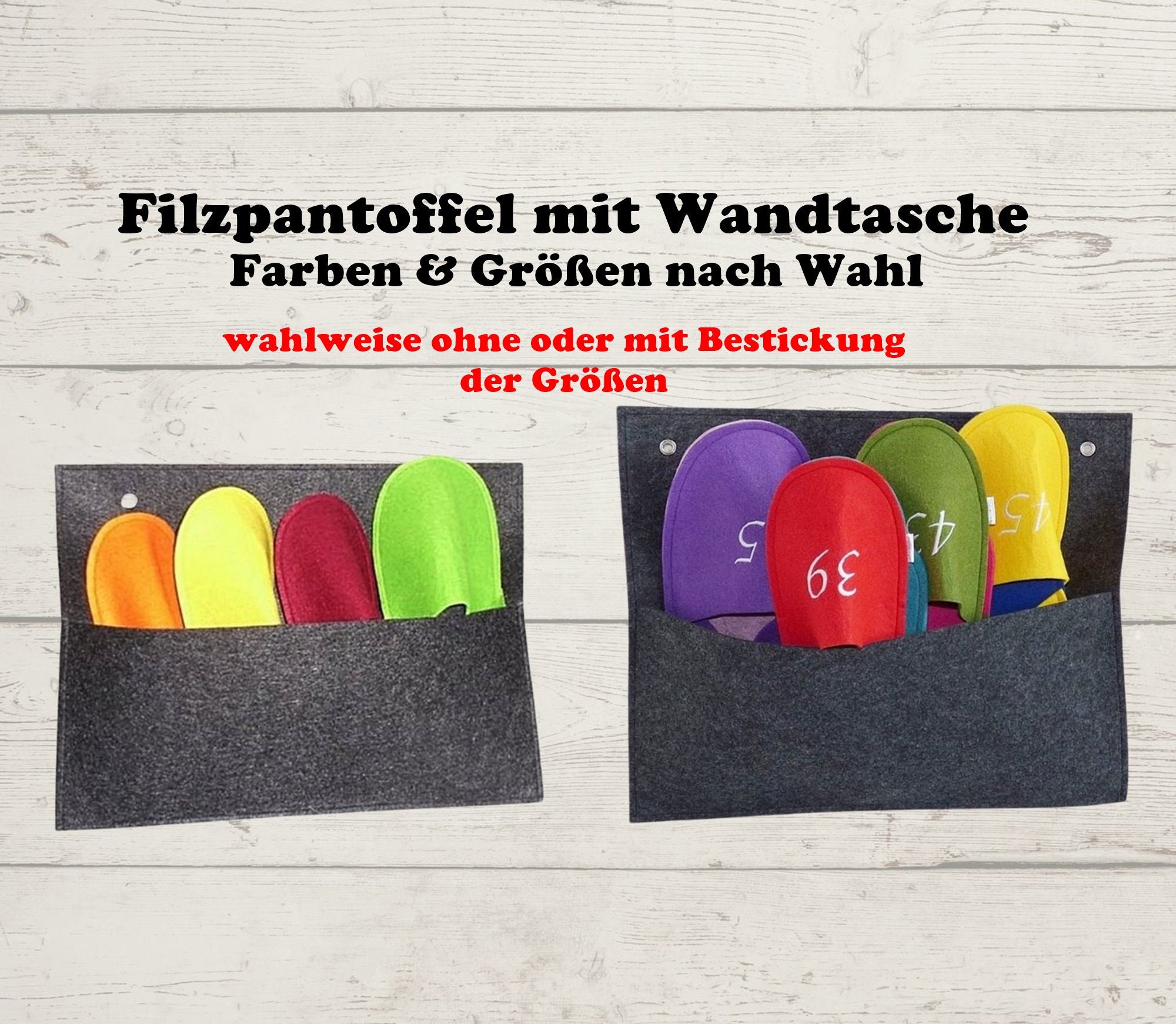 Filz-Wandtasche, Wandutensilo in hellgrau - .de