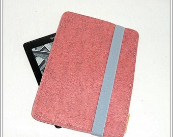 Wool felt sleeve e-book-reader-Rose-MeliertFilzhülle ebook, e-book-Readerhülle, Bag e-book, protective cover