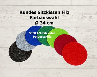 Seat cushion felt, Ø 34 cm, color of your choice