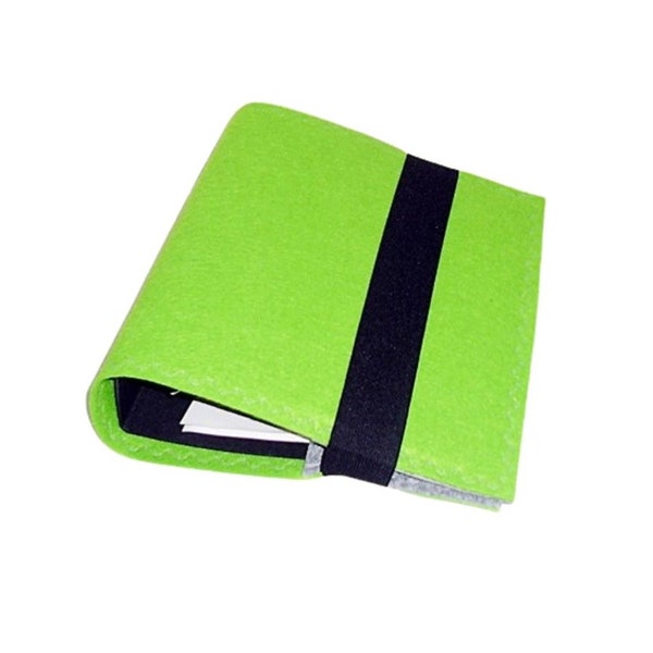Folder protective case DIN A5 made of felt, folder sleeve, apple green, grey, shoulder bag, office bag, shoulder bag, folder envelope, carrying bag