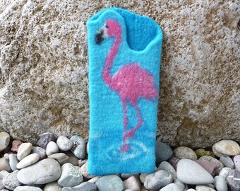 Handytasche "Flamingo" - gefilzt