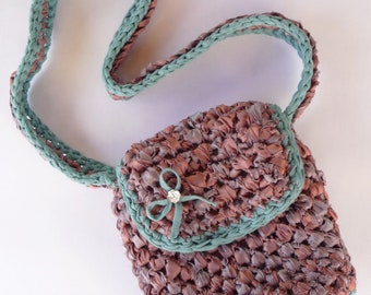 lovely crochet shoulder bag with Swarovsik element