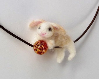 Necklace "Bunny" - felted