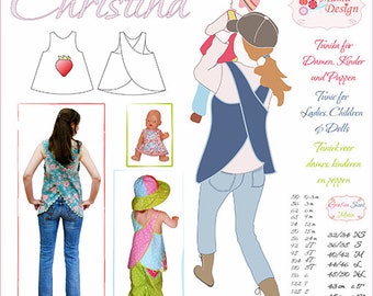 E-Book CHRISTINA Dress Tunic E-Pattern Woman Girl Doll