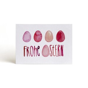 Karte Frohe Ostern | Postkarte | Osterkarte | Frühling | bunte Eier | Ostereier | Osterwünsche | Eierfärben| dekorieren